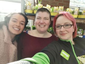 Lori and Elle with the Community Champion at Asda in Rochdale