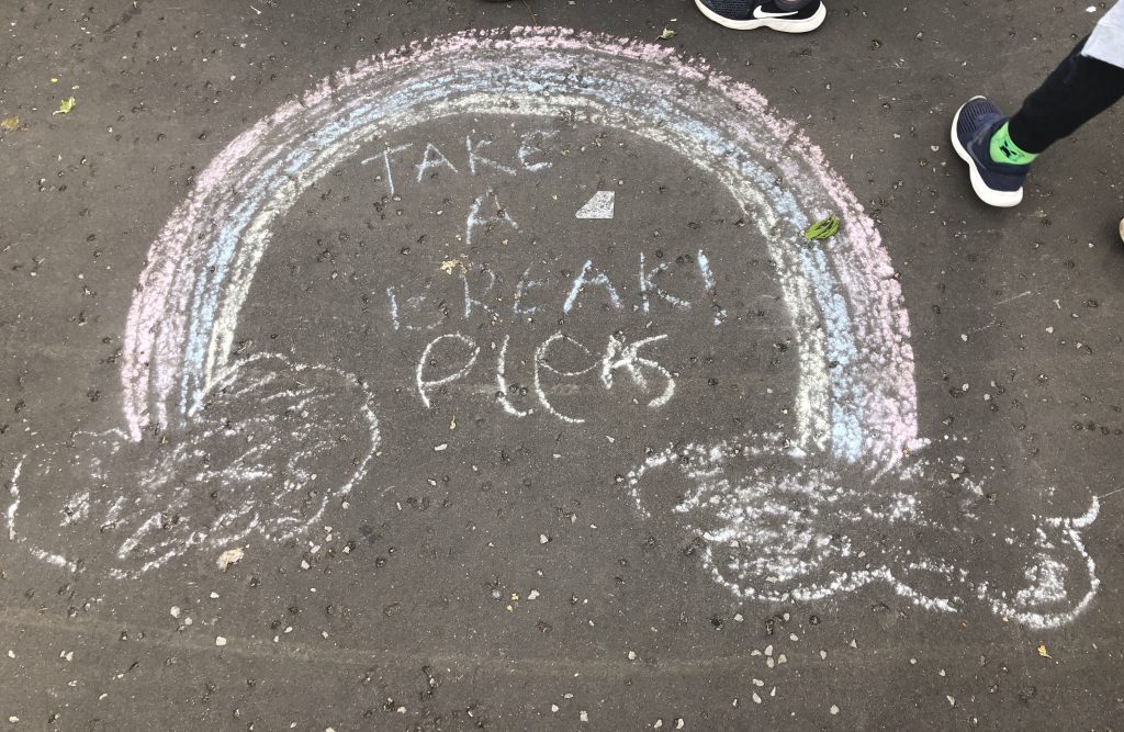 A chalk rainbow