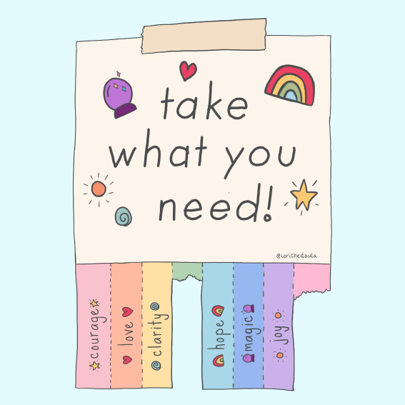 Take what you need poster by @lorithedoula